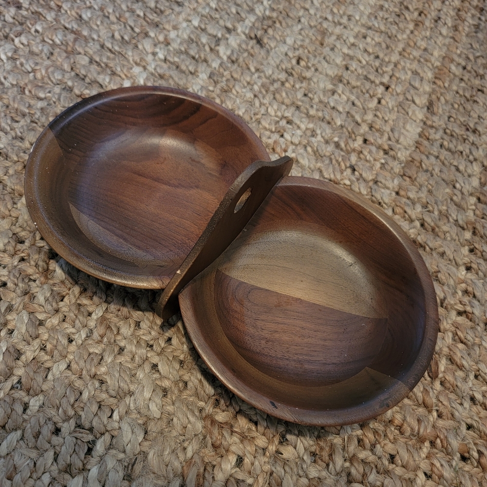 vintahe black walnut wooden bowl